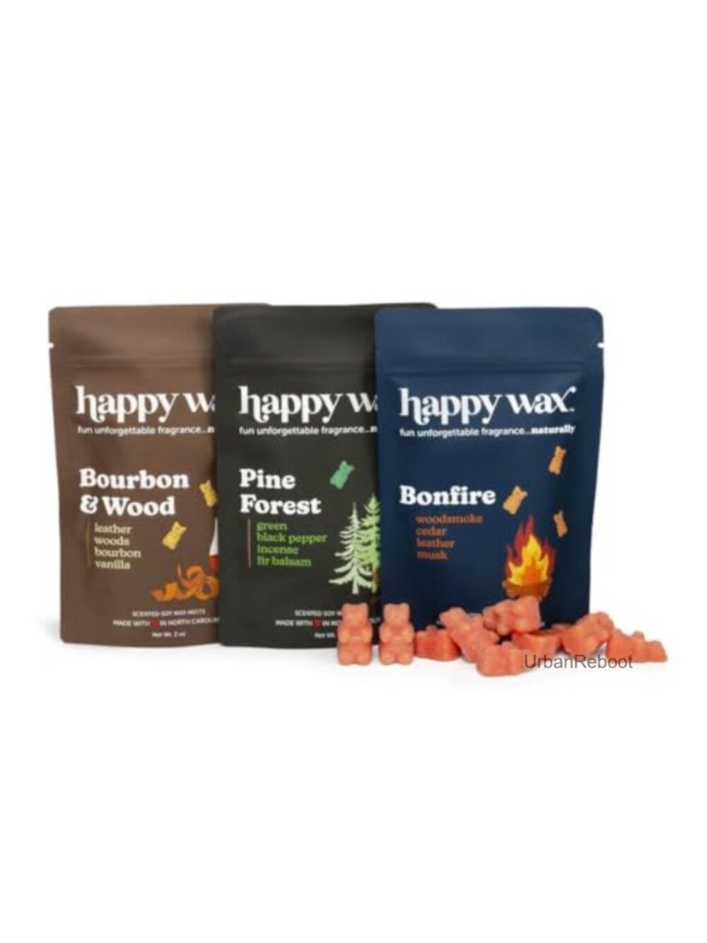 Happy Wax Winter Scented Soy Wax Melts 6oz Variety Pack Cozy Cabin Mix